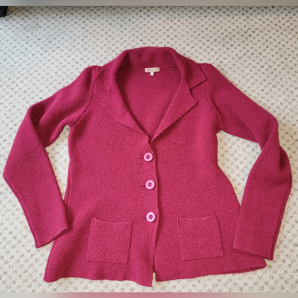 Elegant Fuchsia Cardigan Sweater
